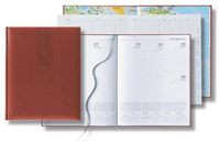 burnt orange faux leather large desk planner