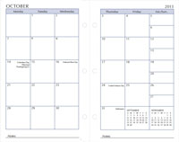 three hole organizer monthly refill pages